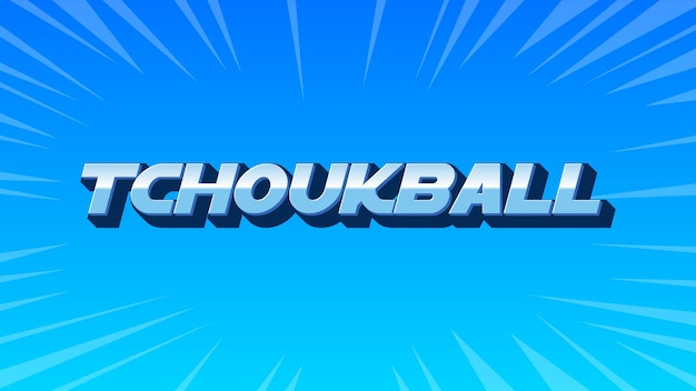 Photo tchoukball 3d blue text