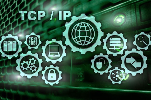 Photo tcpip networking transmission control protocol internet technology concept