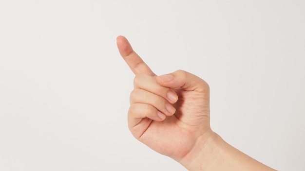 Te hand sign pitch or the sensitive tone on white background The sign of tone in key