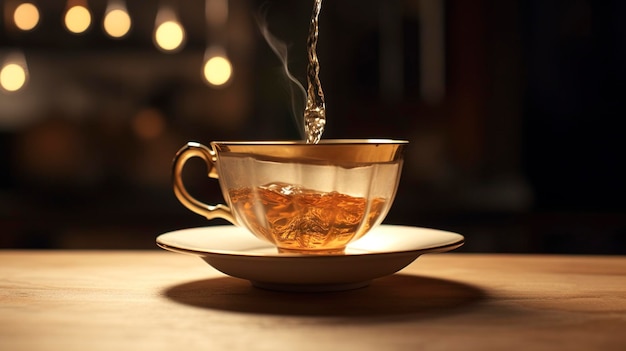 Tea Bag Floating in a Teacup