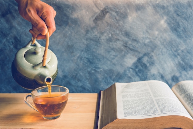 tea and book