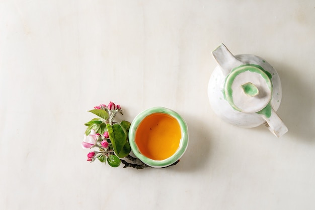 Tea in ceramic teapot