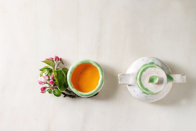 Tea in ceramic teapot