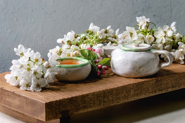 Tea in ceramic teapot