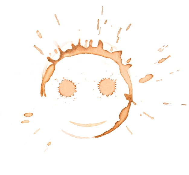 Tea or coffee cup stain smile face