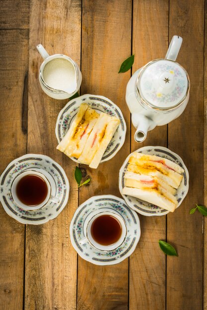 Tea composition, tea set 