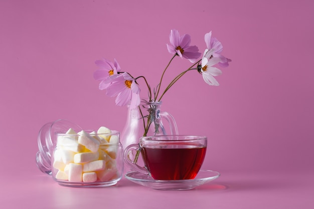 Tea cup with marshmallow