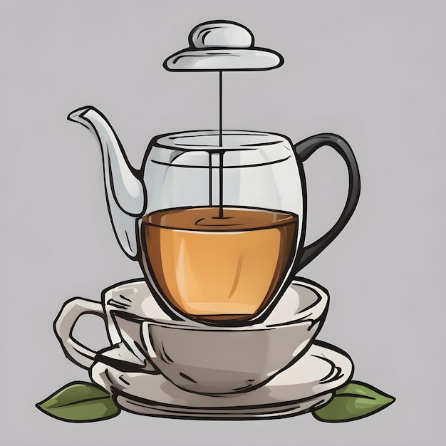 Tea Drink cartoon Icon Heel cool