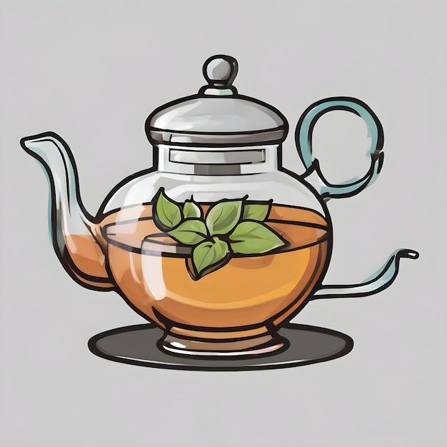 Photo tea drink cartoon icon very cool