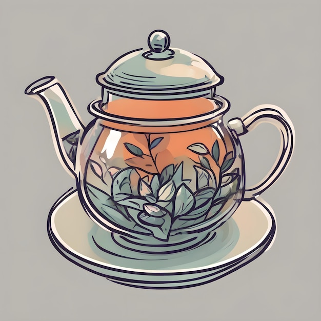 Photo tea drink cartoon icon very cool