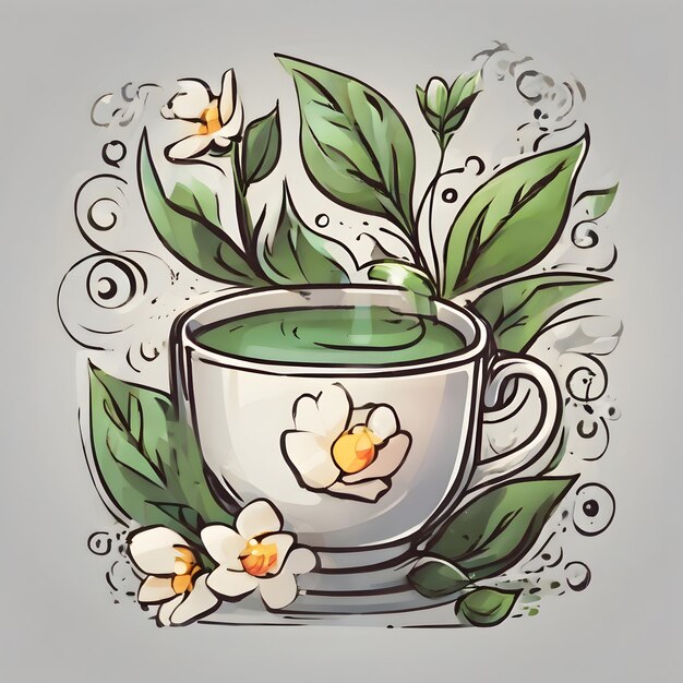 Photo tea drink cartoon icon very cool