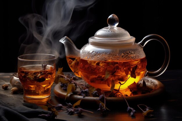 Tea filled teapot