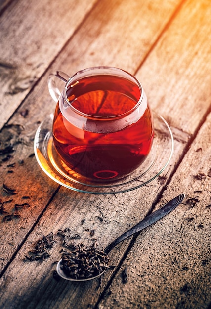 Tea in a glass cup