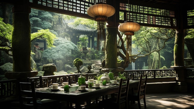 tea house High definition photography creative background wallpaper