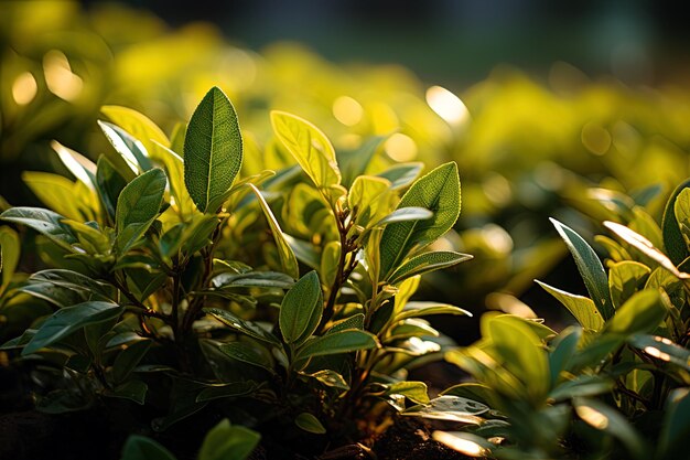 お茶の葉のクローズアップの背景とお茶の葉