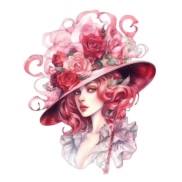 Tea party victorian woman watercolor illustration tea party clipart