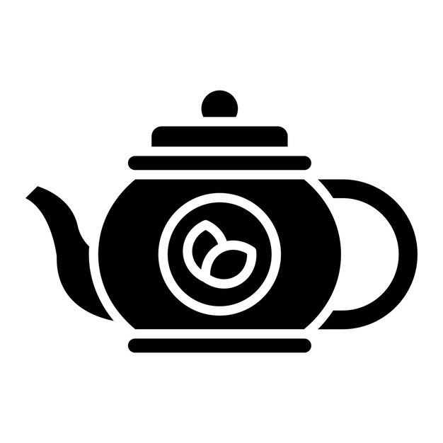 Photo tea pot glyph solid black illustration