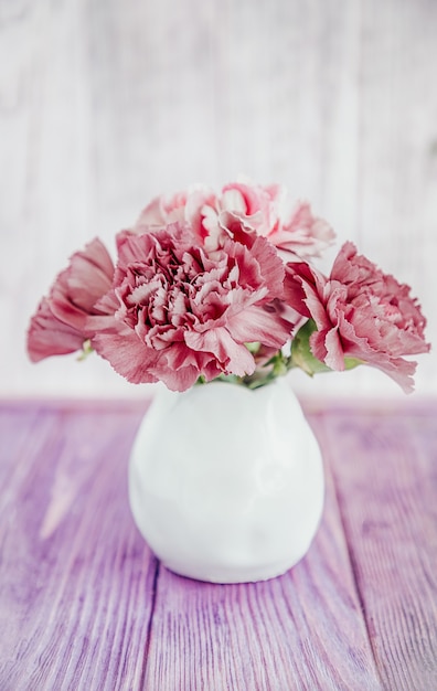 Tea rose color carnation flowers