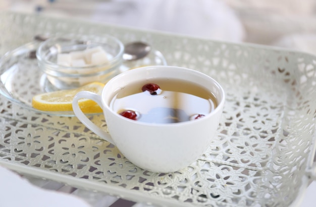 Tea set on the tray