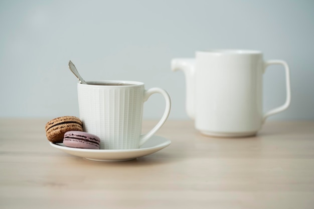 Tea time Cup of tea with a teapot