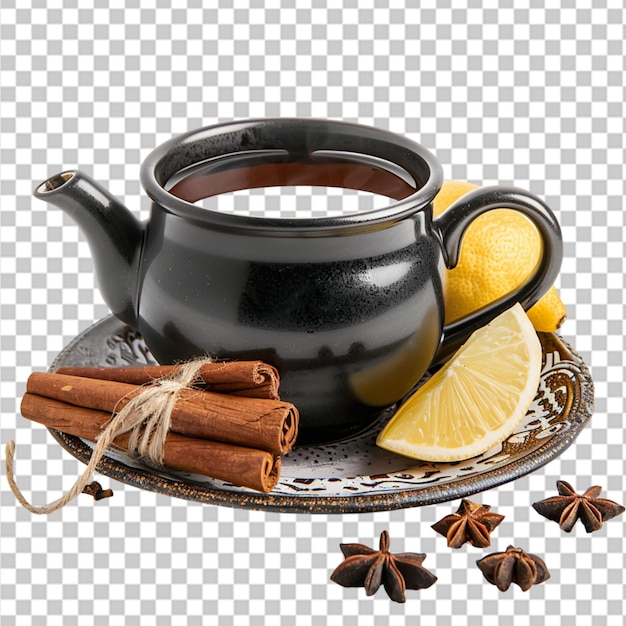 tea with dry tea in a teapot on wooden surface