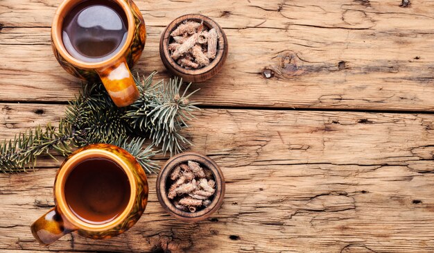 Tea with pine buds