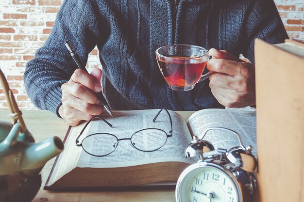 tea with read book