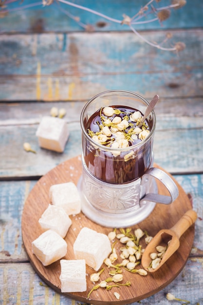 Tea with turkish delight