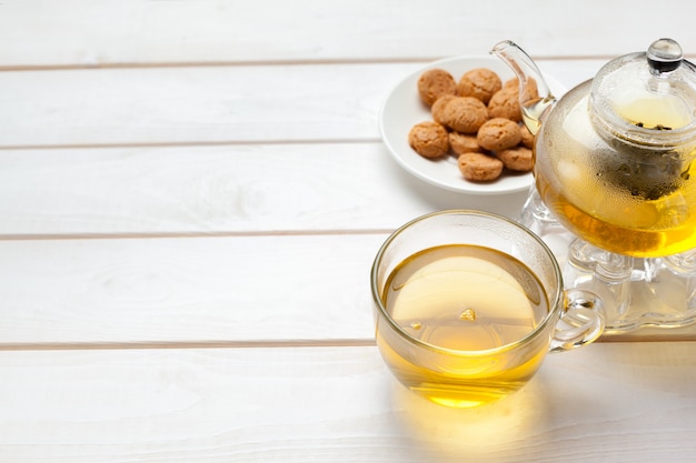 Tea on the wooden table