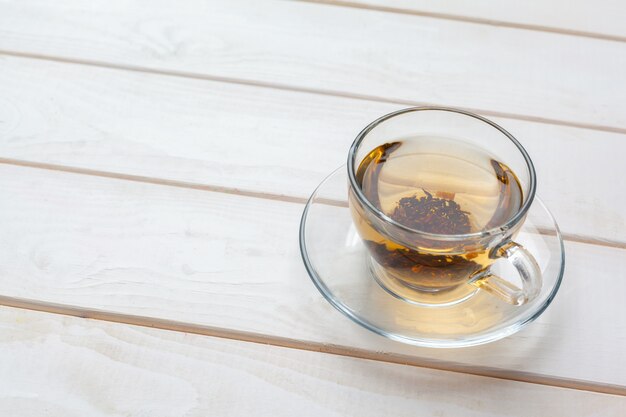 Tea on the wooden table