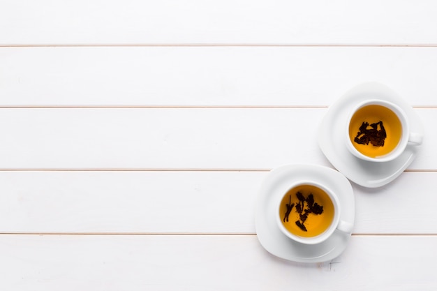 Tea on the wooden table