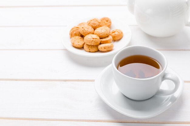 Tea on the wooden table