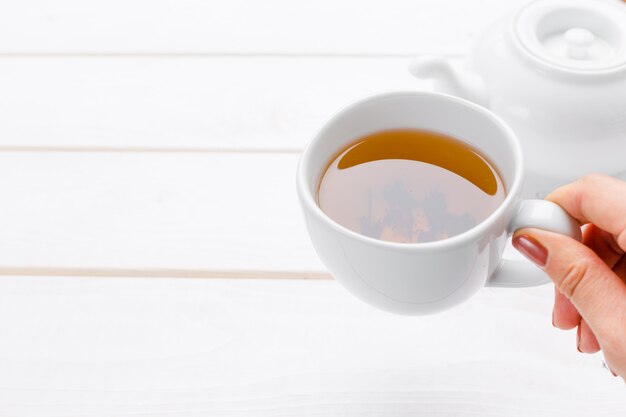 Tea on the wooden table