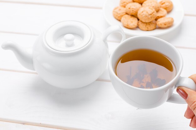 Tea on the wooden table