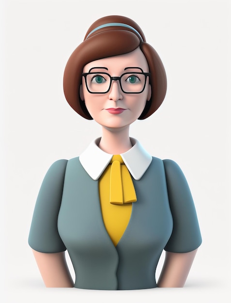 teacher 3d animation style icon white background