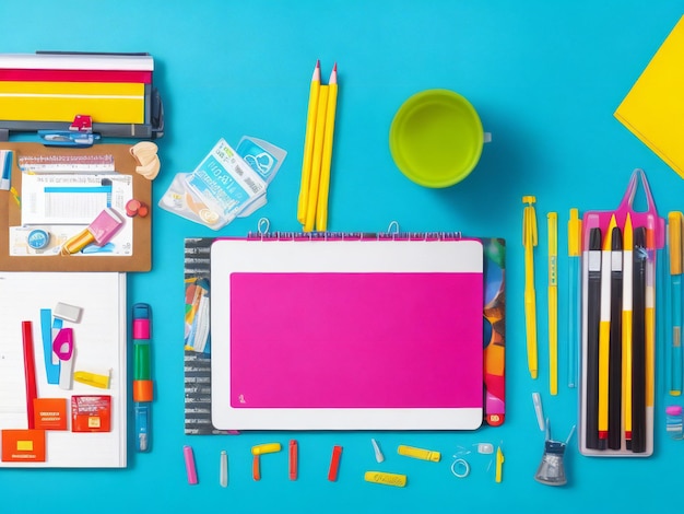 Teacher appreciation composition with school supplies ai generated