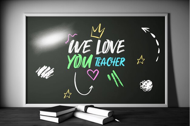 Photo teacher appreciation concept with blackboard