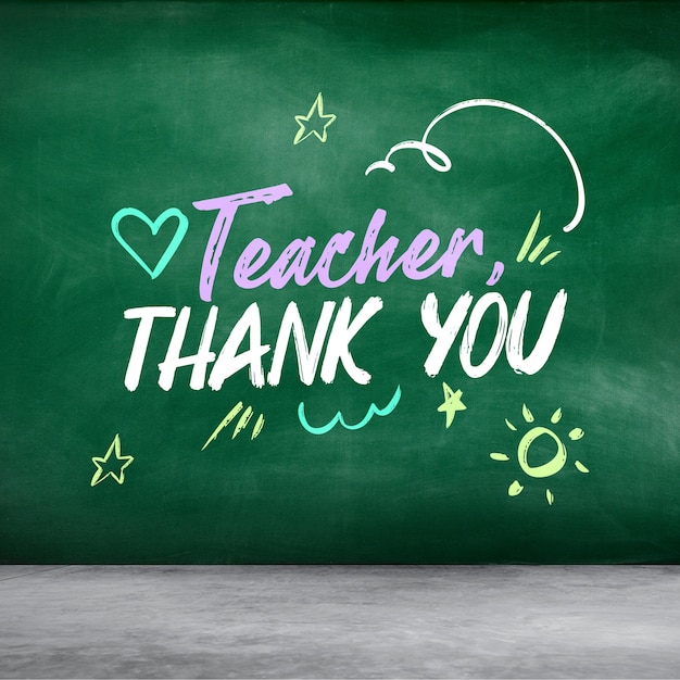 Teacher appreciation concept with greenboard