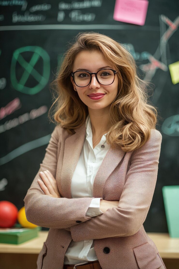 Фотография учитель на дошке в школе избирательный фокус