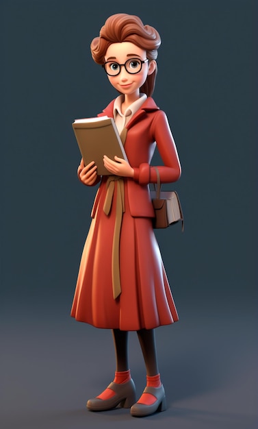 teacher cartoon 3d character