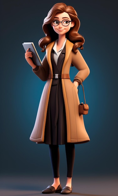 teacher cartoon 3d character