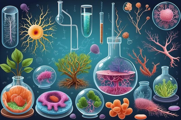 写真 研究室で科学実験をデモする教師