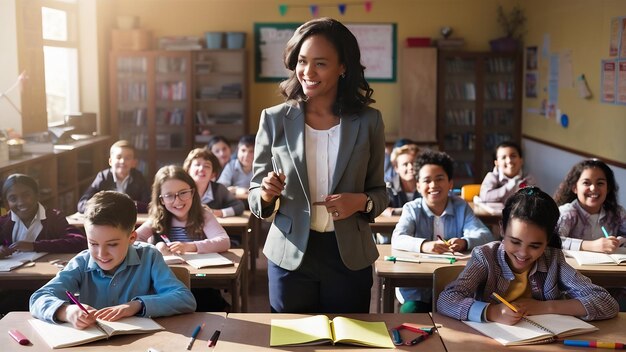 Teacher and her aspiring pupils