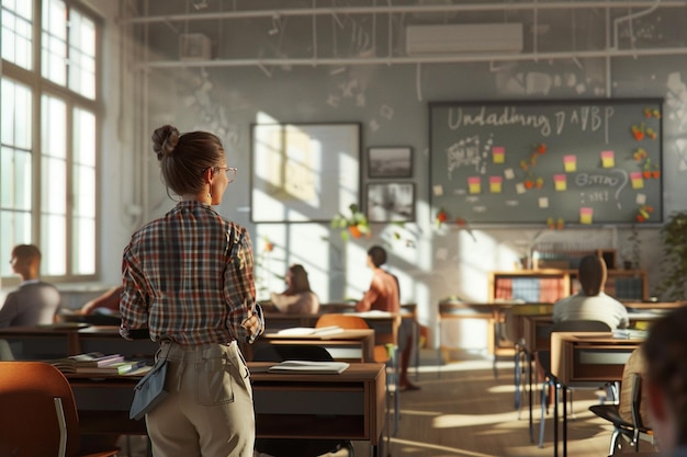 Teacher leading a class discussion