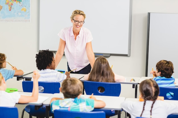 Teacher teaching in classroom