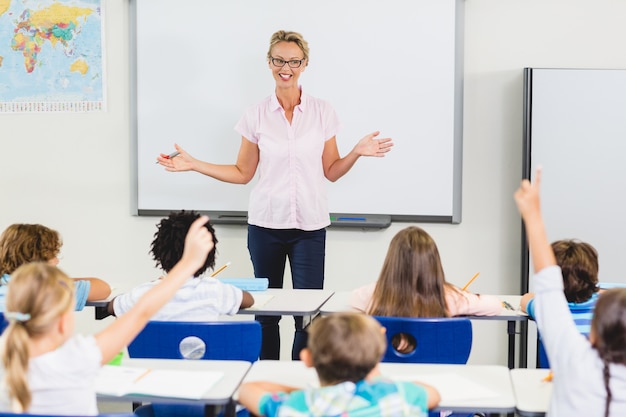 Teacher teaching in classroom