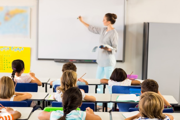 Teacher teaching schoolchildren