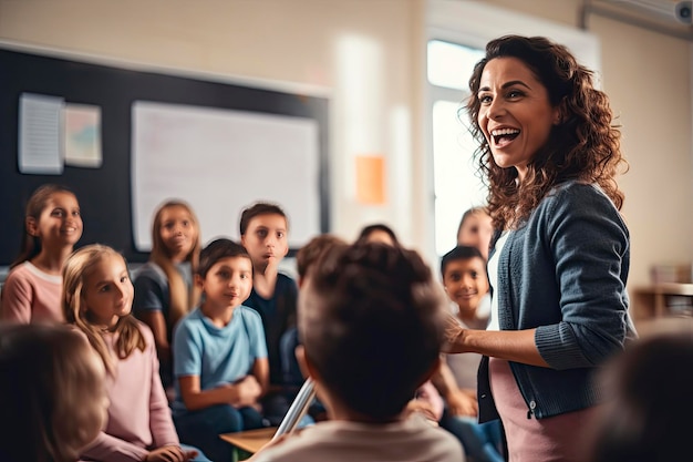 Teacher Teaching Students in Classroom Teachers' Day