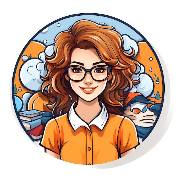 Teacher Woman Avatar Icon Illustration in vector style