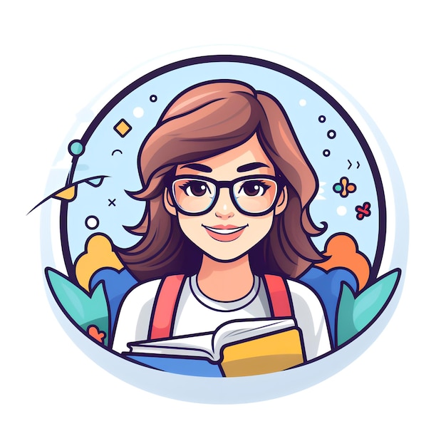 Teacher Woman Avatar Icon Illustration in vector style